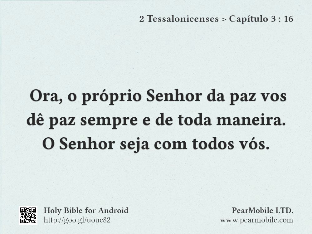 2 Tessalonicenses, Capítulo 3:16